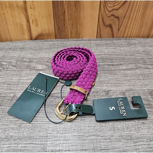 Lauren Ralph Lauren Spring 20 Fuchsia Women's Stretch Belt Size S - Picture 1 of 6